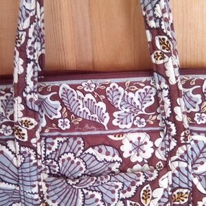 Vera Bradley Floral Tote in Brown and Blue